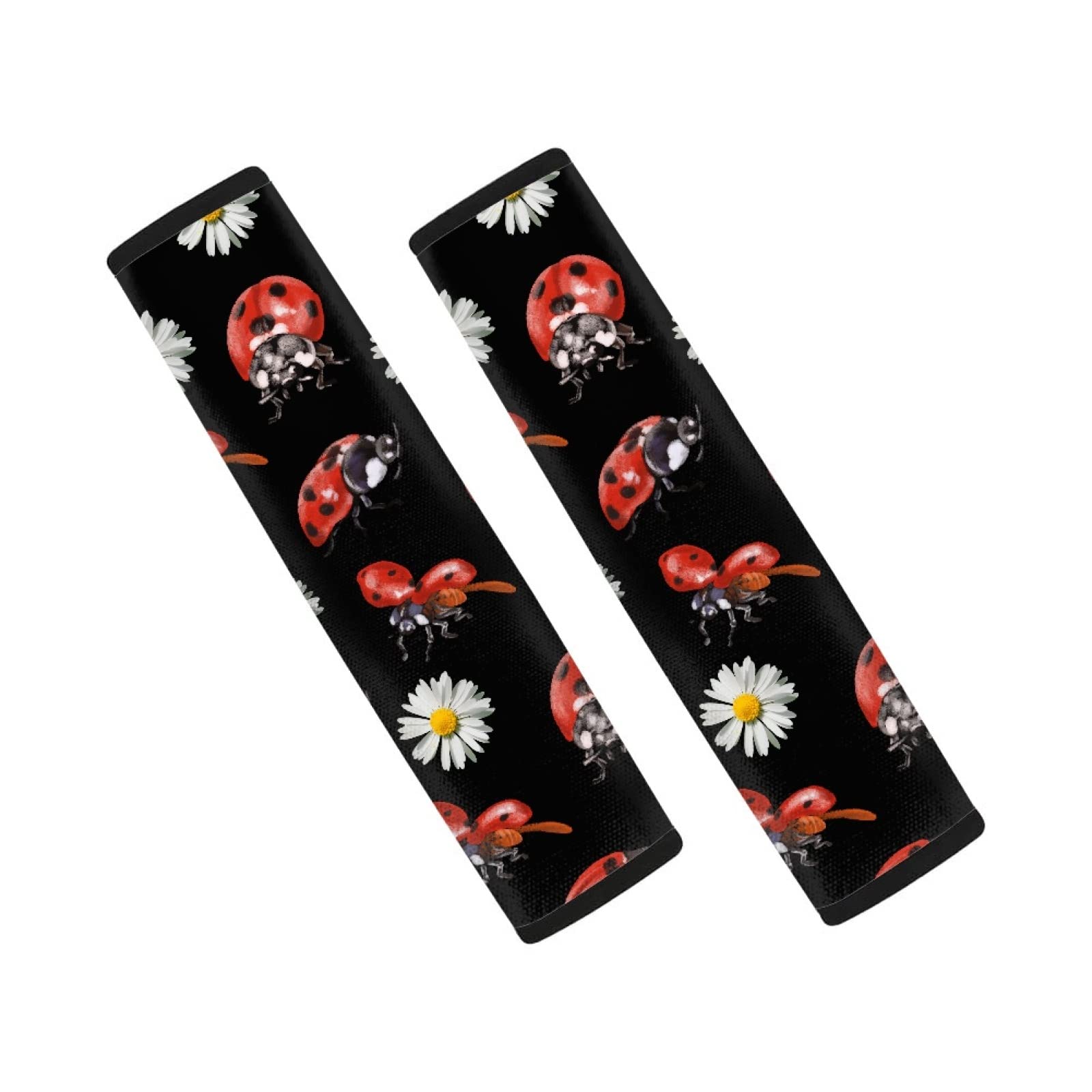 Lot De 2 Housses De Ceinture De Sécurité Imprimé Marguerite - Néoprène Confortable - Universel Et Lavable