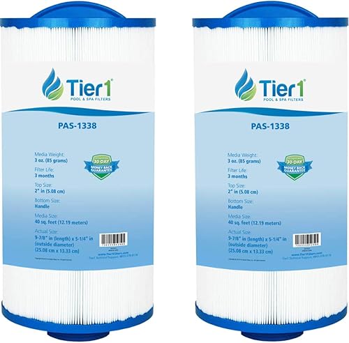 Miniatura 1 de Tier1 Cartucho de filtro para piscina y spa, paquete de 2  Reemplazo para Jacuzzi 6540-723, Pleatco PJW40SC-F2M, Filbur FC-2811, Unicel 5CH-402 y