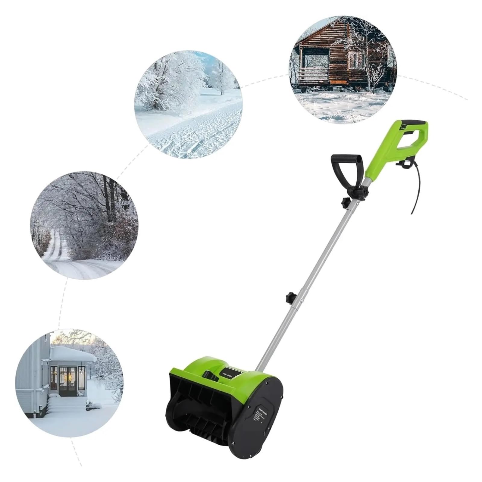 Odśnieżarka Elektryczna 30 Cm, Silnik Z Czystej Miedzi 1200 W, Maks. Zasięg Wyrzutu 8 M, Regulacja Kierunku Zakresie 180°, Lekka Bezproblemowe Usuwanie śNiegu