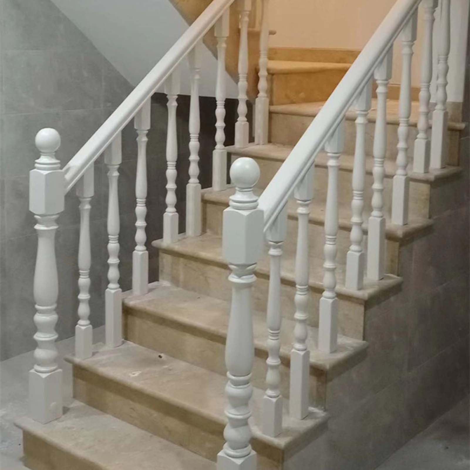 Poręcz Schodowa Słupek Balustrady Schodowej Wewnętrznej, Drewniane Tralki do Schodów, Elegancka Rustykalna Skrzynka Poręczy Schodowej Biała, Duże Słupki Balustrady Schodowej(1 PC)