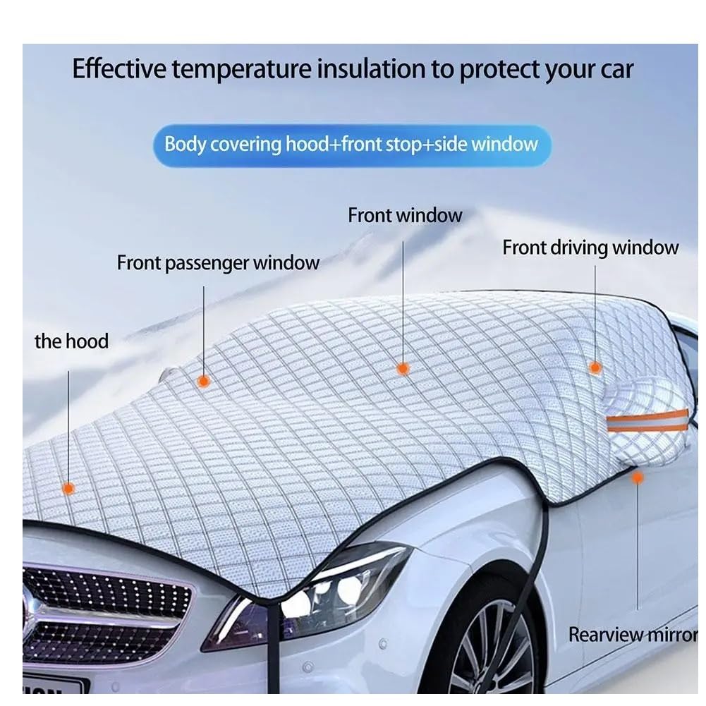 Protector para Parabrisas Cubierta de Parabrisas Delantero Coche Invierno, Cubierta Gruesa Nieve para, protección Impermeable antiescarcha Cubierta de Parabrisas antihielo