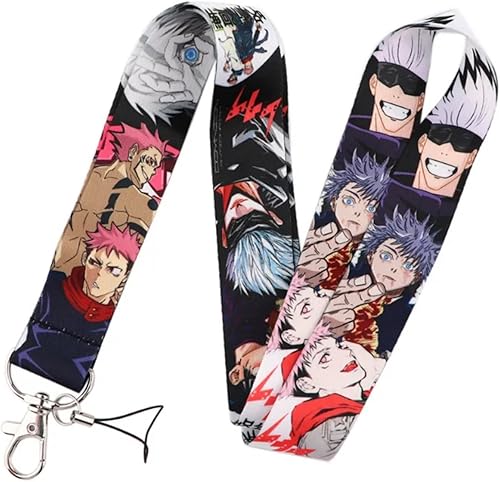 Pinstant Satoru Gojo Jujutsu Kaisen Anime Manga 17.7" Cuello Lanyard Holder ID Badge Teléfono móvil Pin Correa