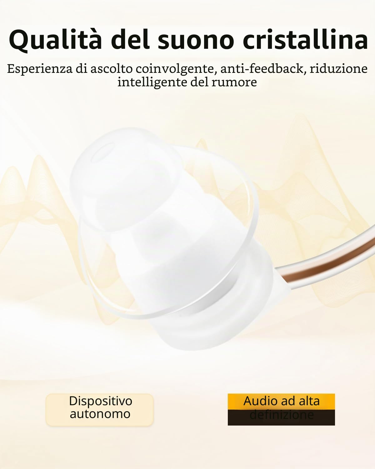Britzgo Dispositivo audio con suono chiaro: 1206, chip digitale, adatto a tutte le orecchie, batteria a lunga durata, include manuale multilingue, riduzione del rumore intelligente, vestibilità comoda