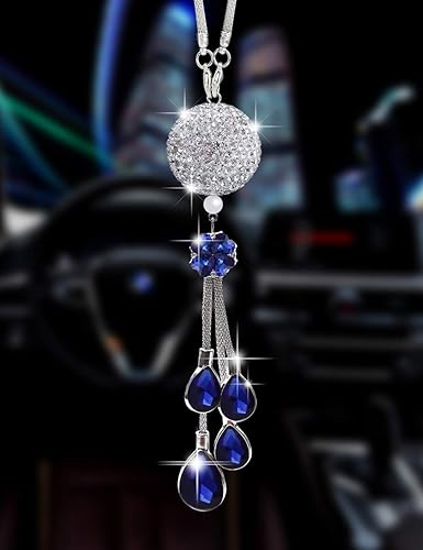 Miniatura 1 de Bling - Accesorios para autos, para mujeres y hombres, decoración colgante de cristal para espejo retrovisor, bola de cristal, cristal de buena