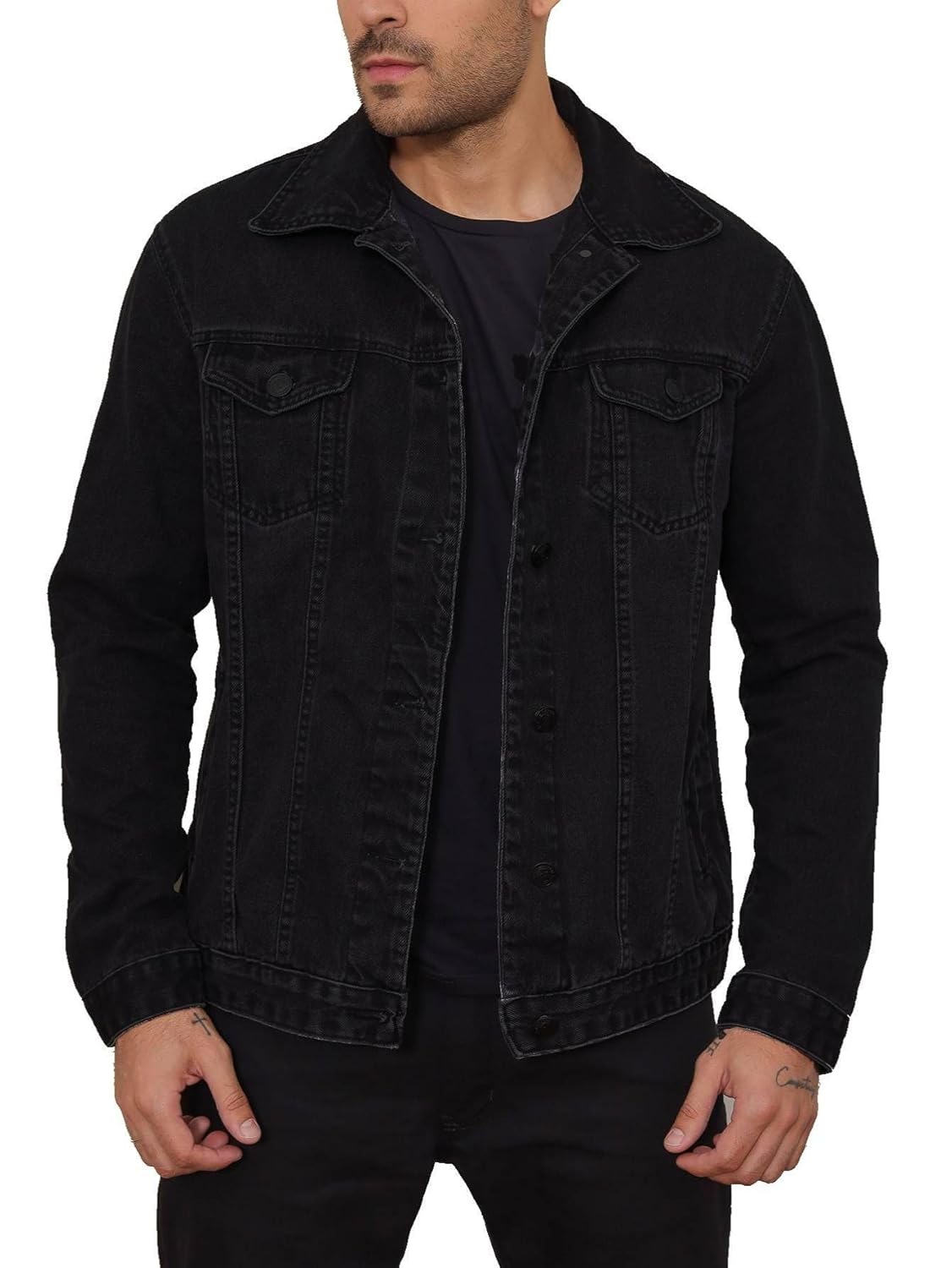 Pthirillo, Jaqueta Masculina Jeans Preto