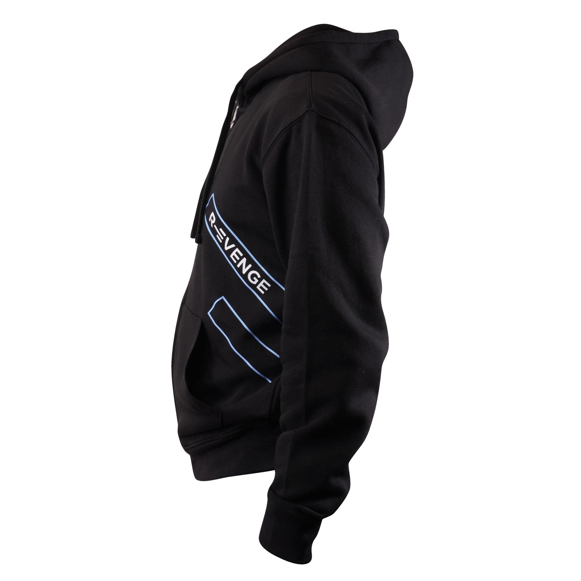R-evenge Sudadera de algodón para hombre con capucha, cremallera y bolsillos de canguro