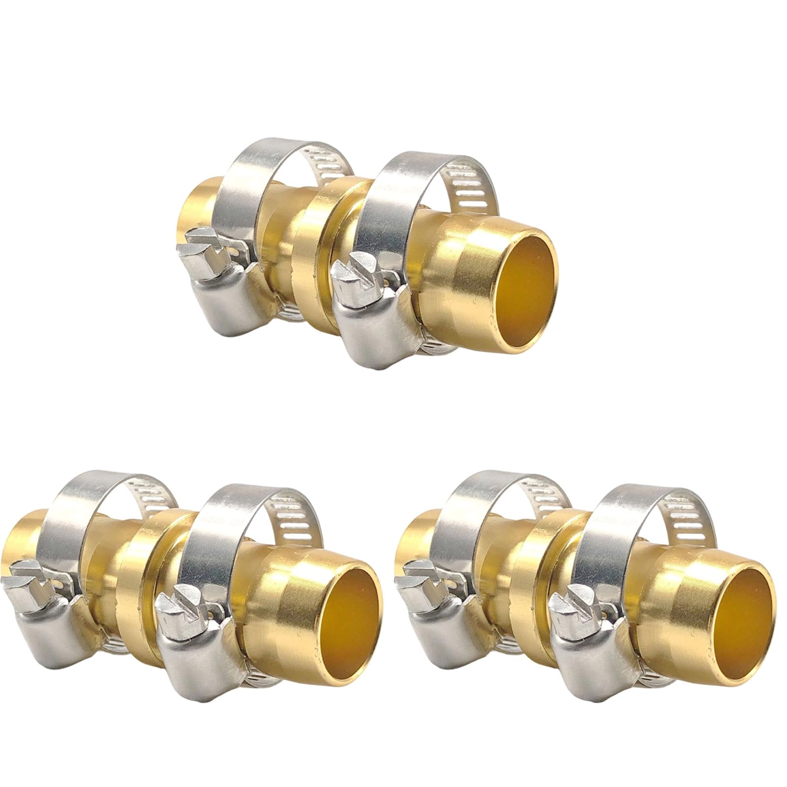swynrf 3pcs Garden Hose Repair Connector Water Pipe Fitting Heavy Duty Aluminum Hose Mender for Outdoor Irrigation Systems