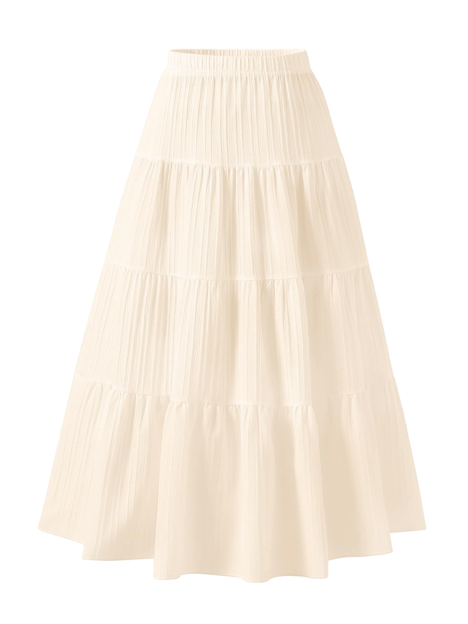 Girls Tiered Maxi Skirt Boho Flowy Peasant Long Skirt for Kid 7-14