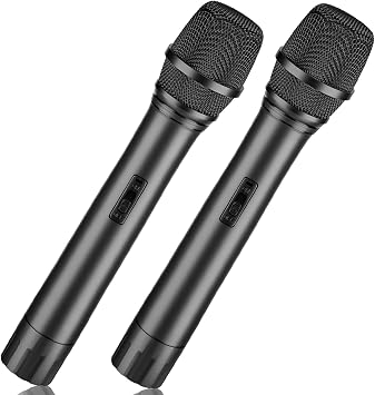Facmogu 2PCS Fake Microphone Prop, Pretend Plastic Microphone Props for Kids