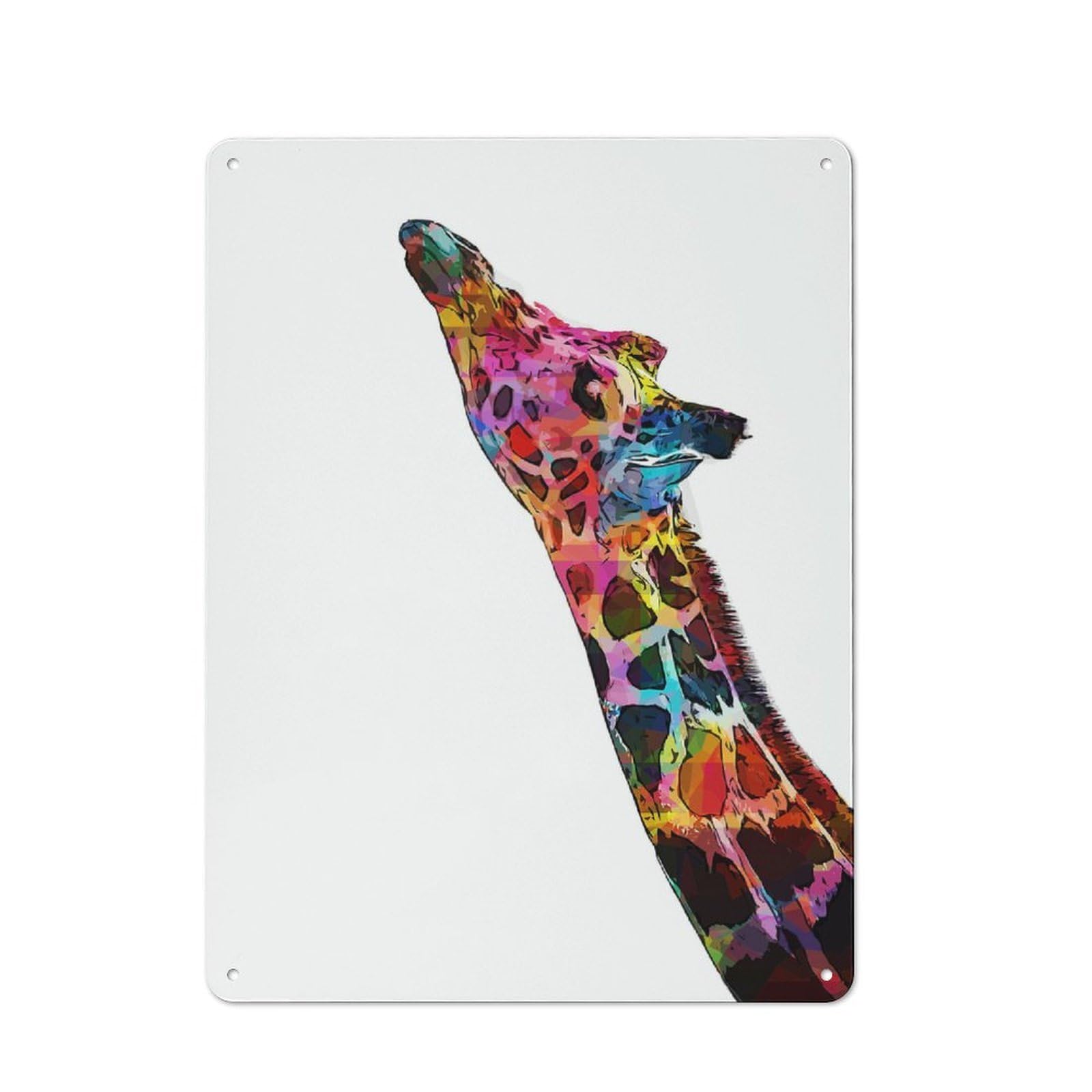 Junmoney Style-19 Outdoor Room Shed Metal Sign 40X30cm Featuring Giraffe(5), Shed Wall Decor For Shed, Garden Room, Porch Or Garage