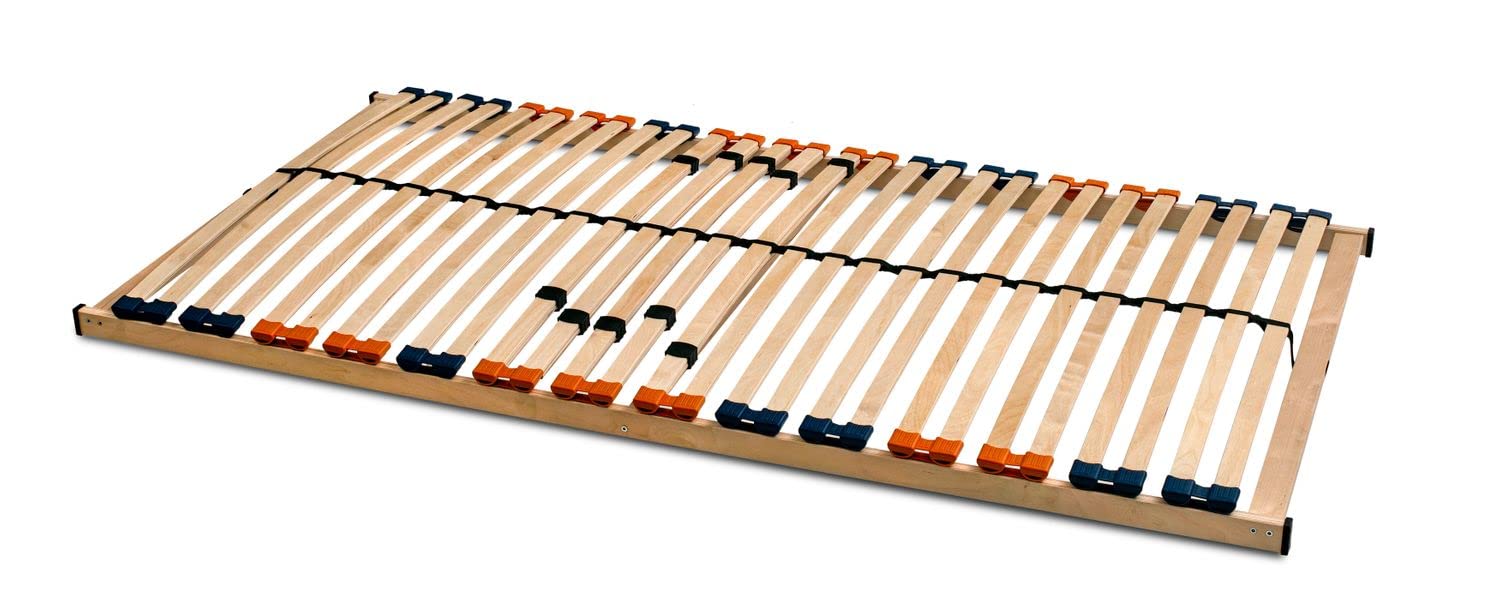 Coemo Partner-Set 2 x Lattenrost MULTIRA 80 x 200 cm 7-Zonen 28 Leisten Kopfteil und Härtegrad verstellbar