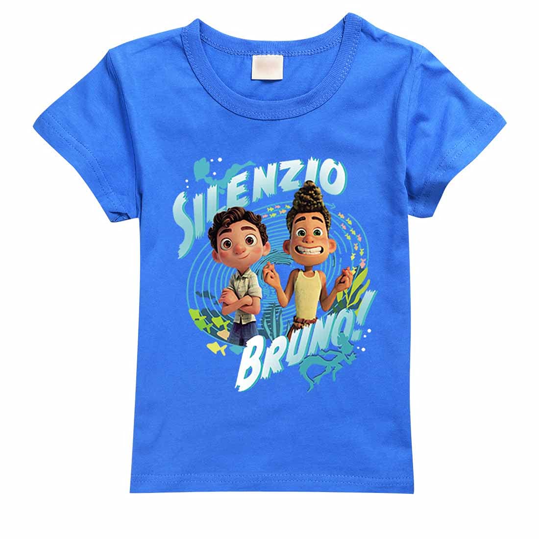 Pnfly Childrens Cartoon Graphic T-Shirt Boys and Girls Short Sleeve Printing T-Shirt Youth Tops, Blue 1, 3T