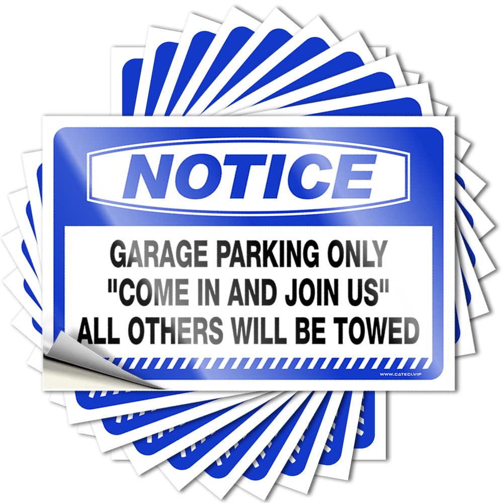 Notice Garage Parking Only Bumper Badass - House Accessories for Home Stickers Self Adhesive Sticker(8X12CM)