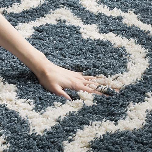 Image of Super Ultra Modern Soft Shaggy Handcrafted Anti-Skid Silk Touch Carpet, Size 6x9 Feet, Color SLTEE /TEALL