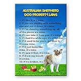 Australian Shepherd Dog Property Laws Fridge Magnet Funny