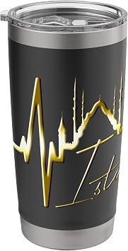 Istanbul Skyline Heartbeat Turkey Blue Mosque Love Istanbul Stainless Steel Insulated Tumbler