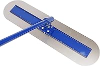 Vista 4 de Xuthusman Flotador de acero inoxidable Bull Float Concrete Tool Concrete Tool 48"x8" Paleta 3 Mango Extremos redondeados 1.8M Acabado Superficie