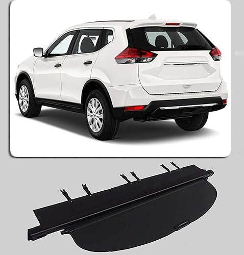 Cubierta de carga actualizada para Nissan Rogue SV SL 2014-2018 2019 2020 retráctil para maletero negro (no apto para Rogue Select, no hay espacio