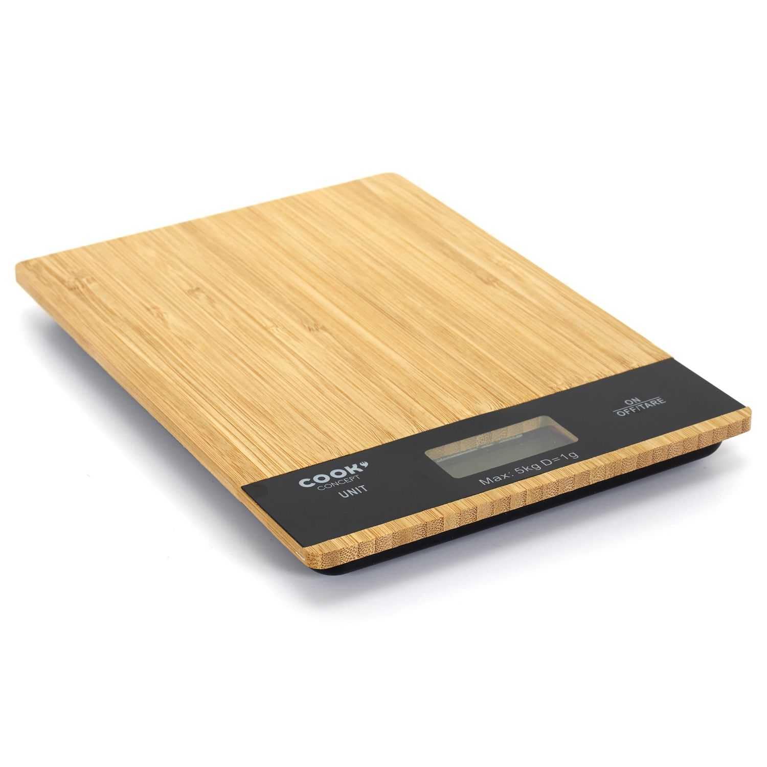 Cook Concept Beige Ku6613 Rectangular Kitchen Scales 5 Kg Bamboo Wood