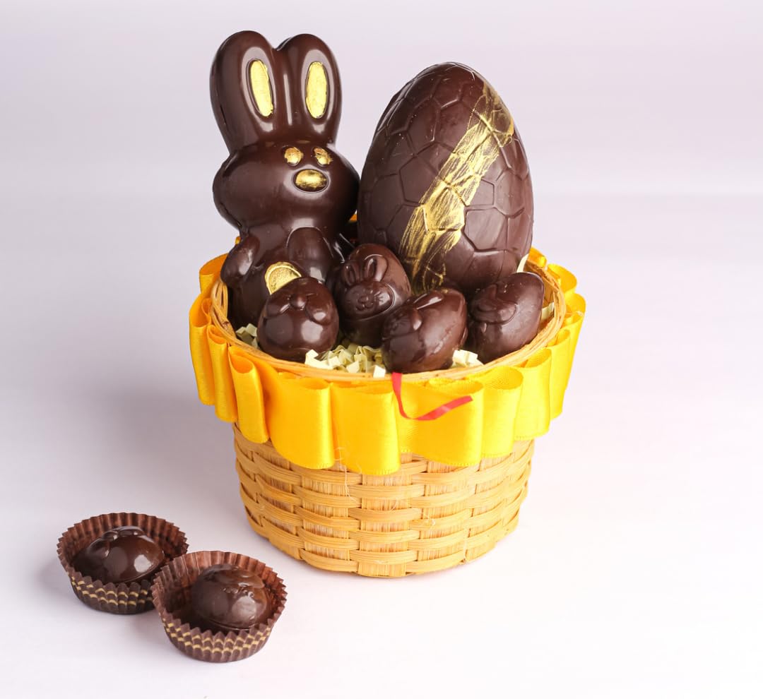 Easter Sugarfree 230 gm Chocolate Eggs and Bunny Gift Basket I Chocolate Eggs