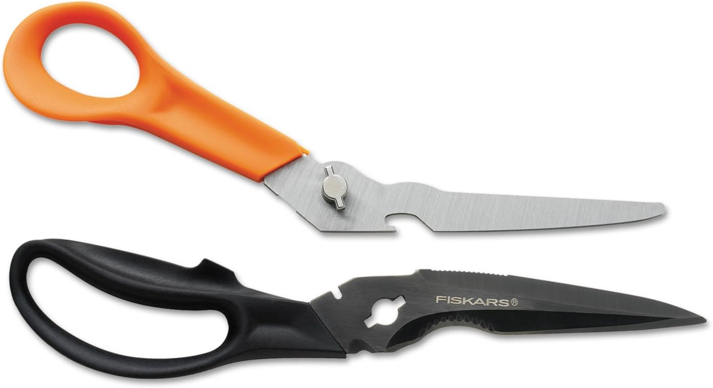 Fiskars 01005692 Cuts+More, 9 in. Length, 3-1/2 in. Cut, Black/Orange