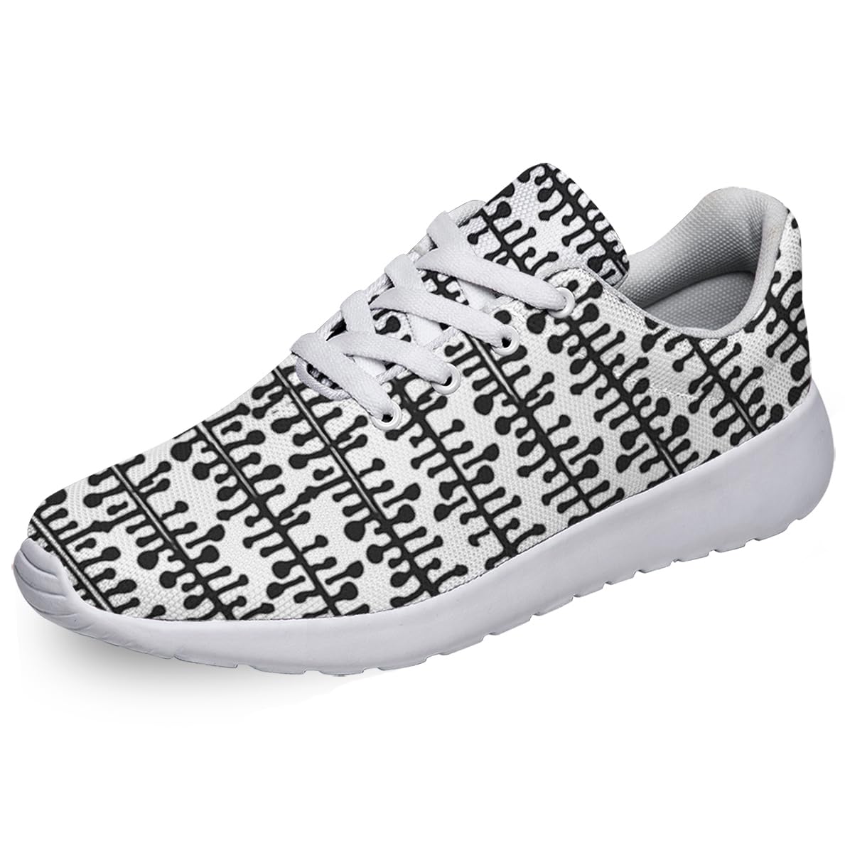 Women Men Walking Shoe Personalited 3D Print Running Shoes Athletic Tennis Sneakers White Size 9