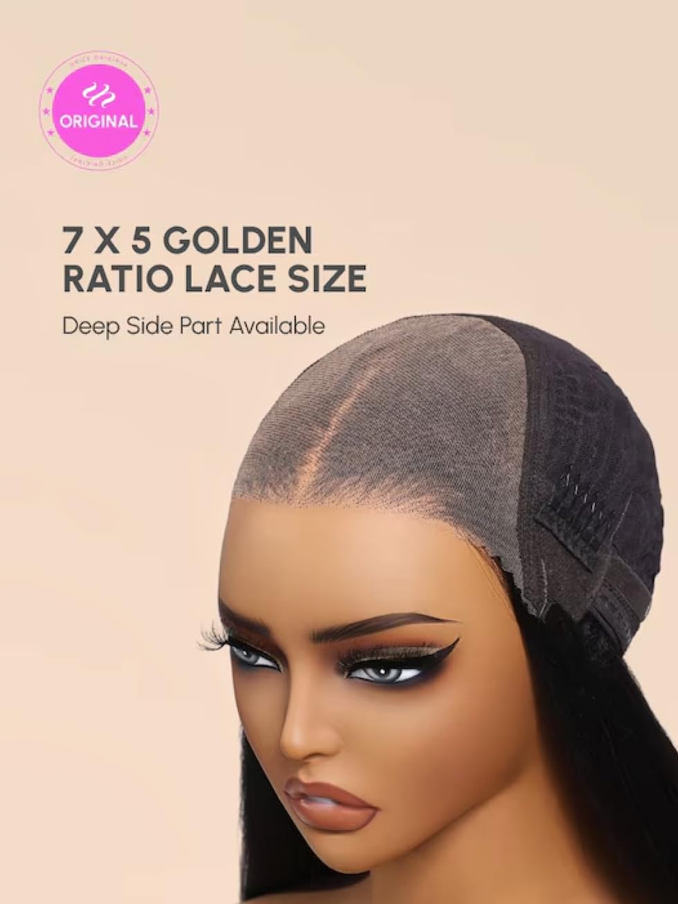 UNICE Bye Bye Knots Glueless Wig Pre Plucked Pre Cut Water Wave 7x5 Lace Front Wigs Human Hair Wet and Wavy Put on and Go Glueless Human Hair Wig 150% Density 24 inch: 24 Inch Golden Brown Highlight | 7x5 Lace Pre Plucked | Water Wave