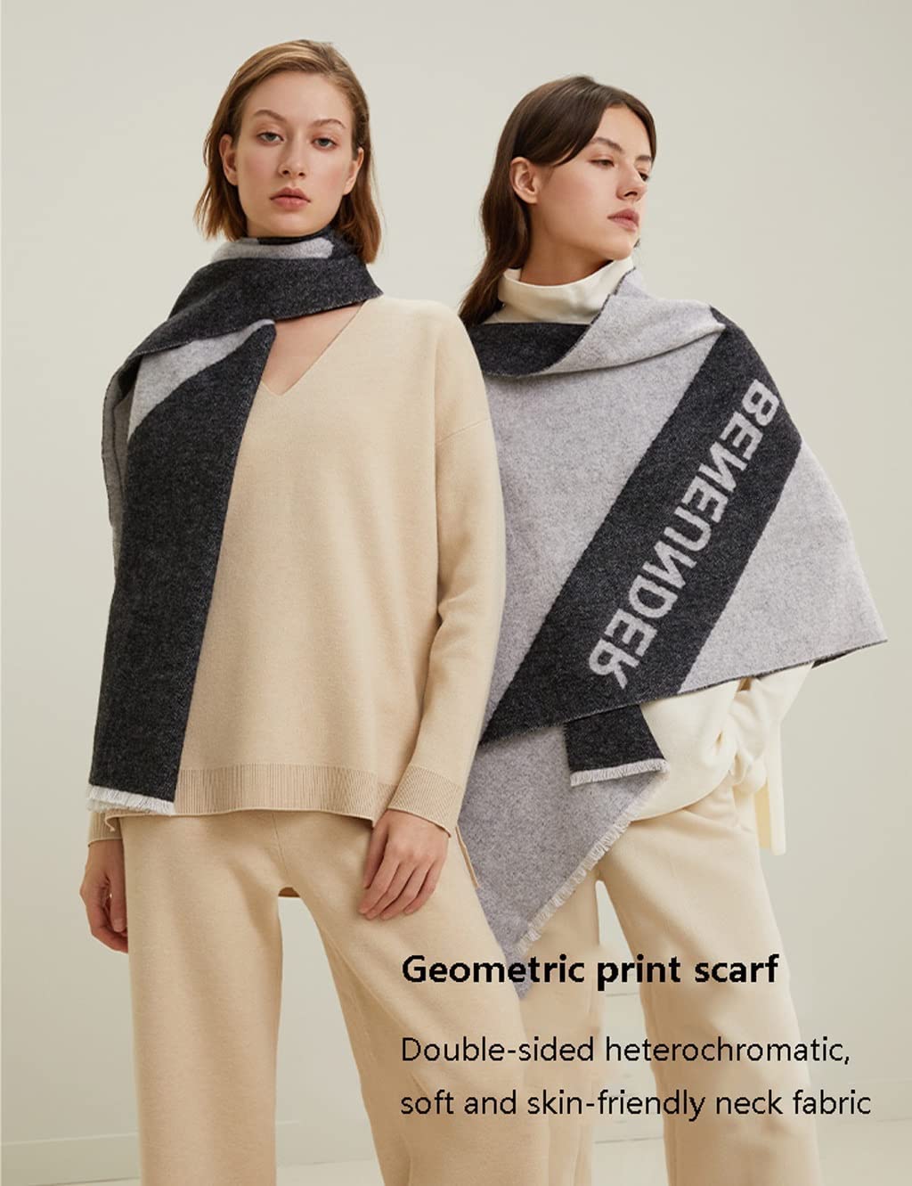 Neu Kaschmir-Quastenschal, verdickte warme Deckenschals, Wollschal-Wraps, Herbst-Winter-Mode-Damenschal 70,9 * 23,6 Zoll Mehrweg