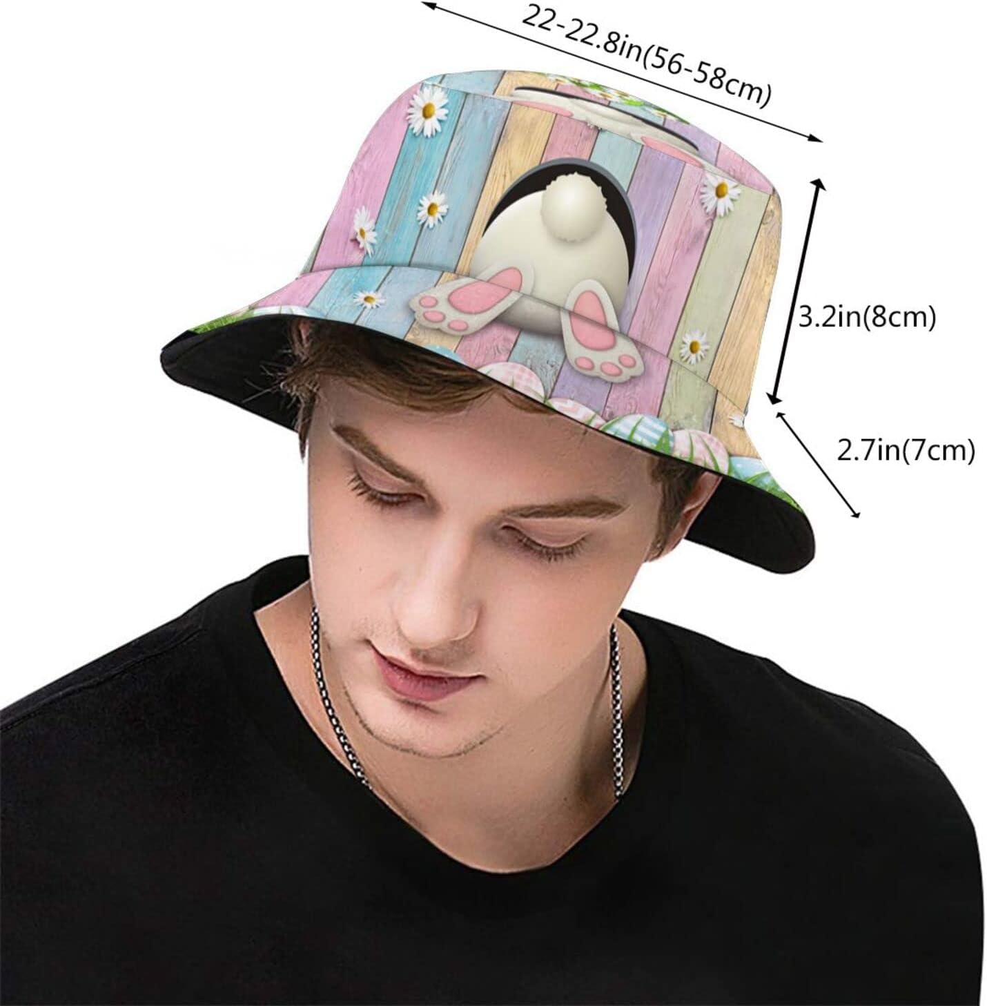 Cute Funny Easter Bunny Rabbit Egg Bucket Hat Packable Cap Beach Sun Hat Fishing Hat for Women Men Girls Boys - Image 3