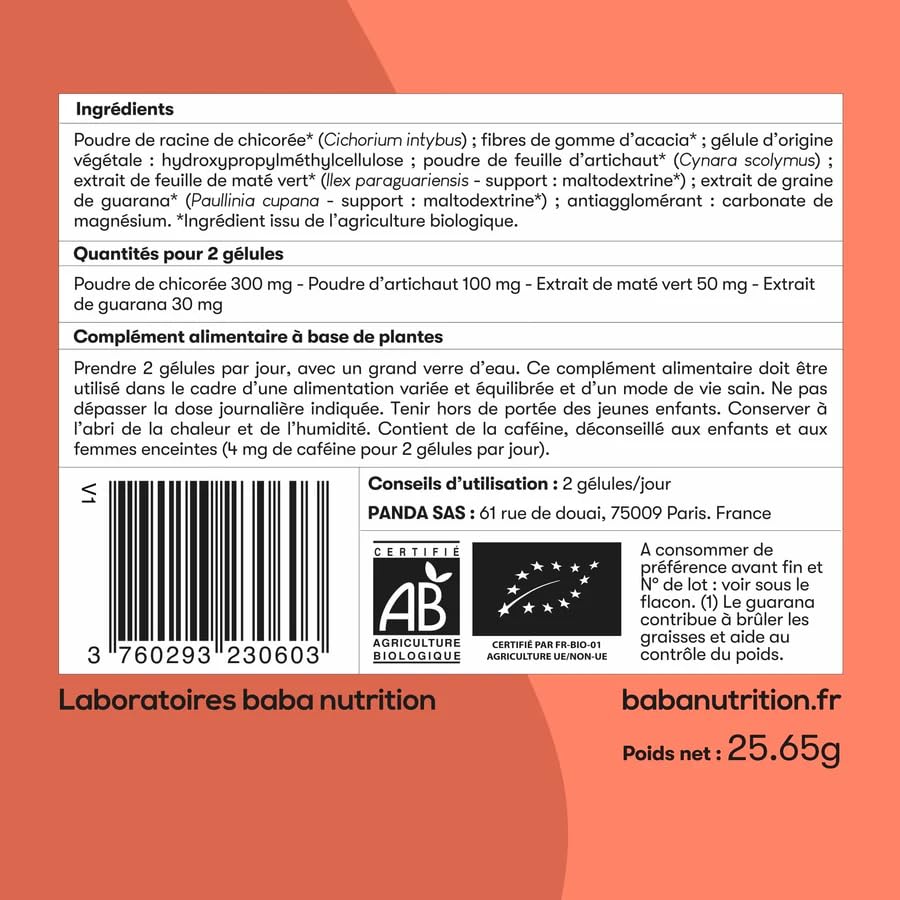 Baba Nutrition - Detox & Brûleur – Complément Alimentaire Minceur Naturelles à Base de Plantes – 2 x 60 Gélules – Cures 1 Mois - Bruleur de Graisse Puissant & Détoxification Complète