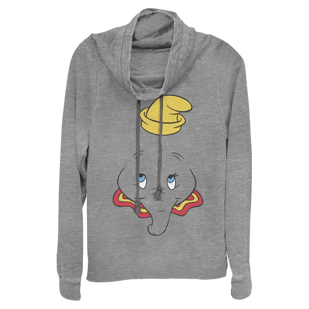 Disney Dumbo Big Face Women's Cowl Neck Long Sleeve Knit Top