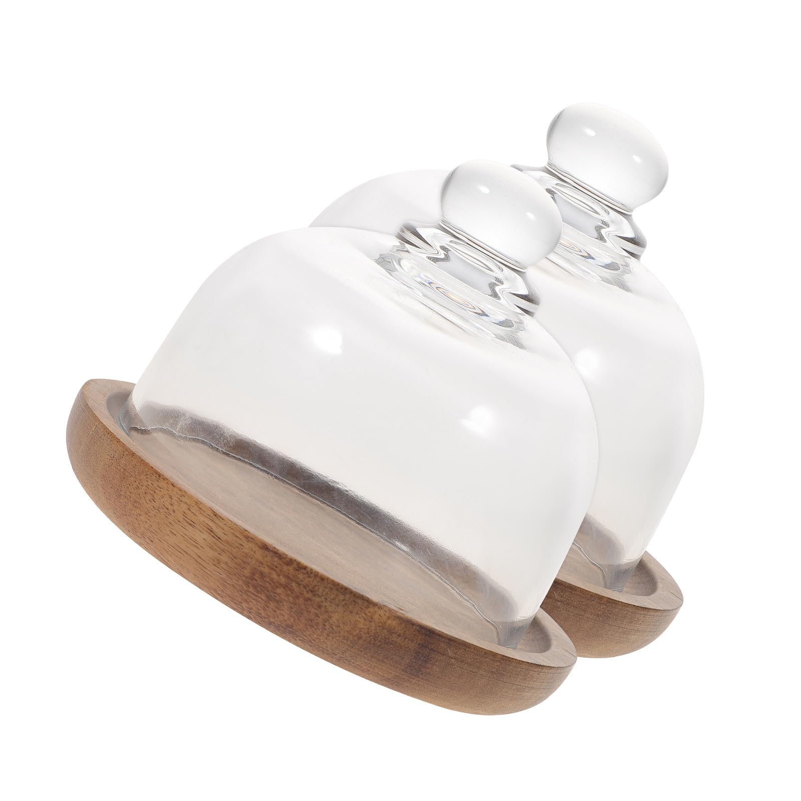 Assiettes à dessert en verre haut de gamme FRCOLOR et leur socle en bois de prestige