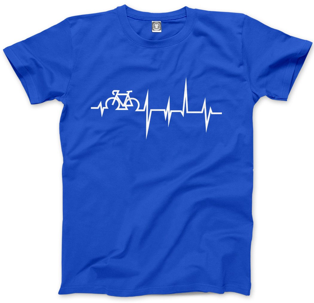 HotScamp Bike Heartbeat Men's Unisex T-Shirt - blue Medium