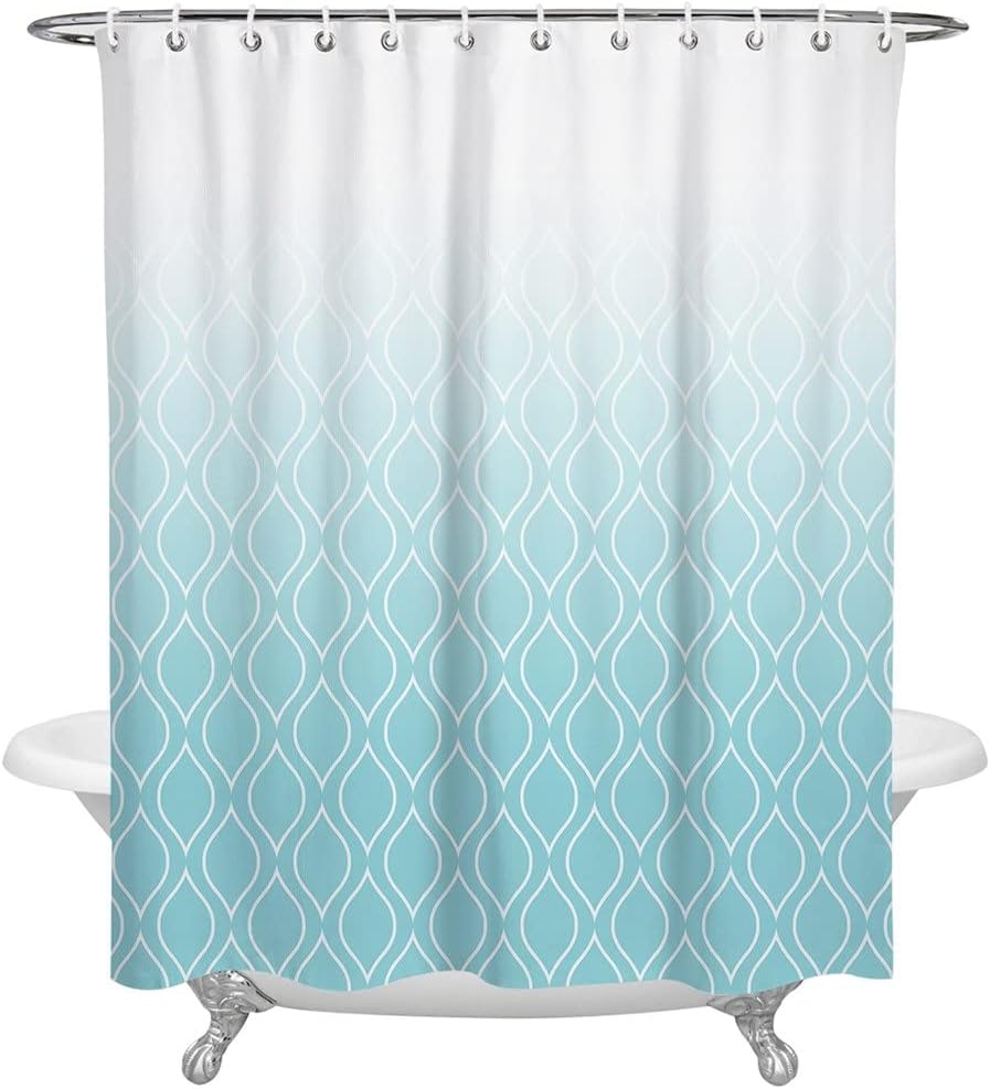 Moroccan Gradient Shower Curtains Waterproof Polyester Bath Curtain Bathroom Decor(168x183cm)