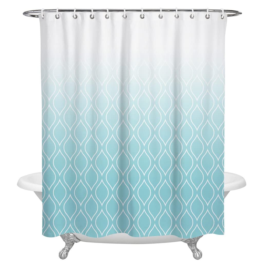 MOBYGKFY Moroccan Gradient Shower Curtains Waterproof Polyester Bath Curtain Bathroom Decor