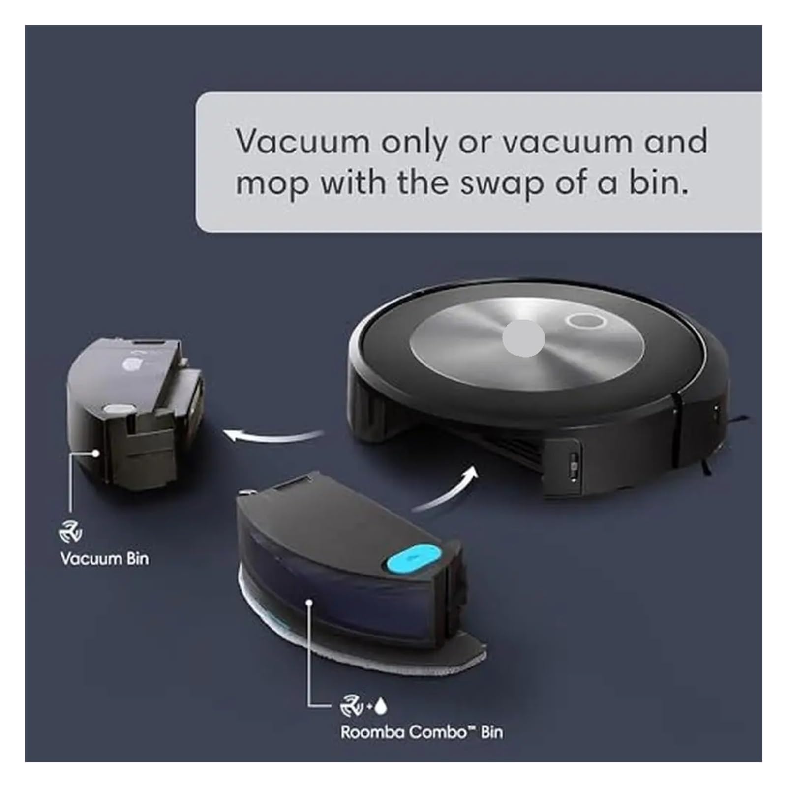 do sierści zwierząt, twardych podłóg, dywanów Combo j5 Self-Emptying Robot Vacuum & Mop Smart Mapping Obstacle Avoidance Vacuuming Mopping 60 Days Self-Empty Graphite