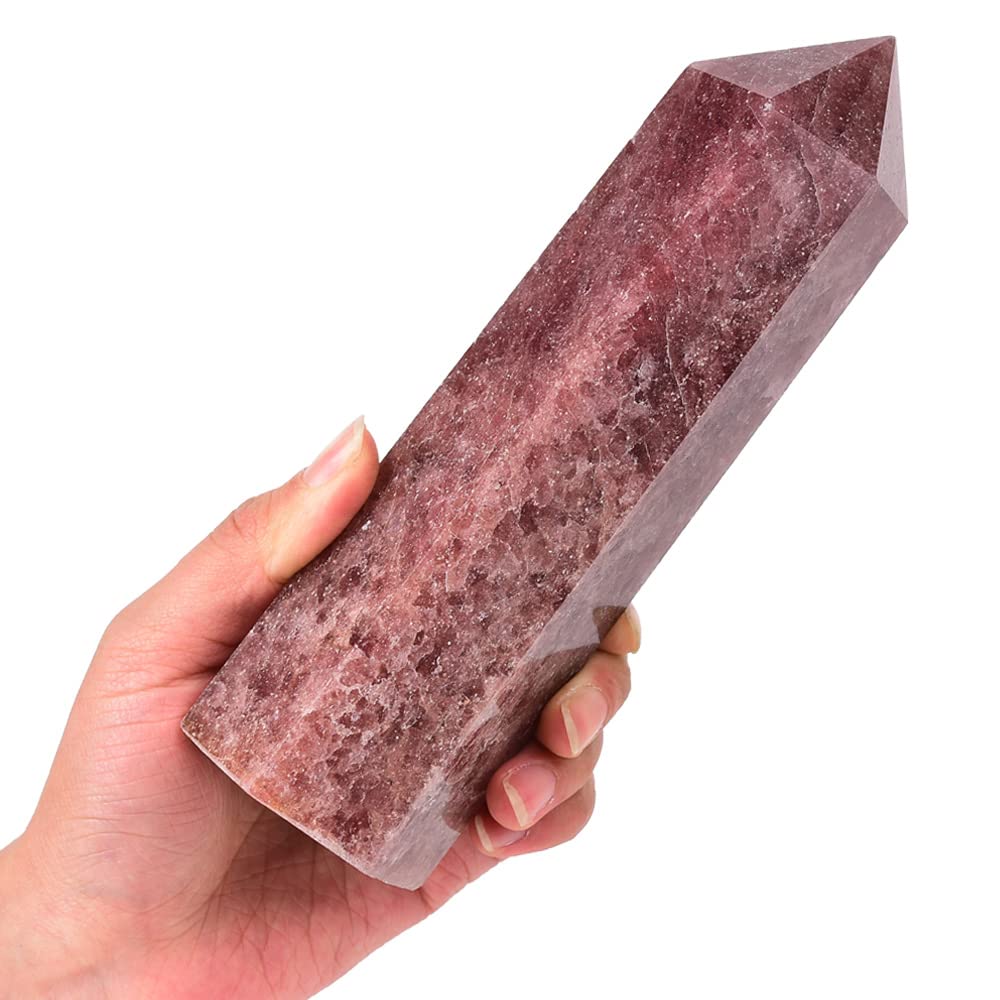 Amazon.com: MOGEMT Large Strawberry Quartz Crystal Tower Natural