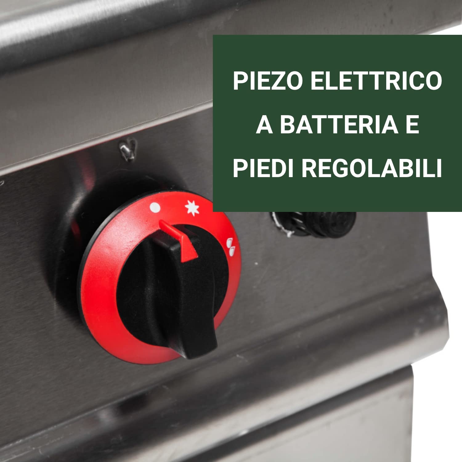 Ristoattrezzature Fry Top Griglia a Gas su Mobile - Acciaio Inox - Piastra liscia S/70-400x730x970h mm