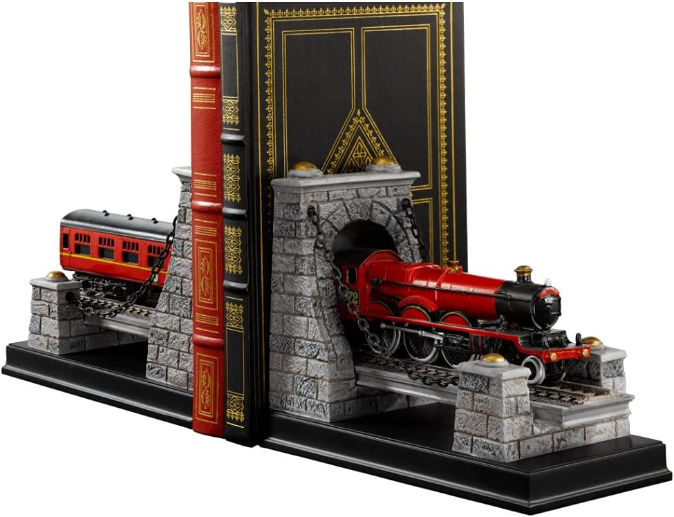 The Noble Collection Harry Potter Hogwarts Express Bookends - Two 5.5in (14cm) Hand Painted Resin Train Bookends - Officially Licensed Film Set Movie Props Gifts