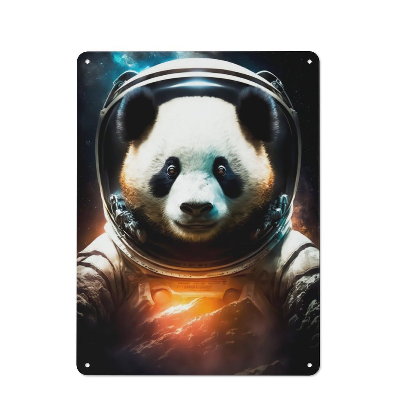 Junmoney Panda Vintage Metal Plaque 40X30cm Featuring For Pub Or Café, Suited To Café Interior Fans