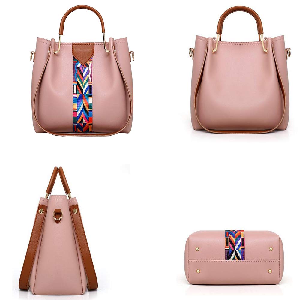 Women handbags purse PU Leather Top handle Shoulder bag Satchel hobo Tote Bags set 4pcs