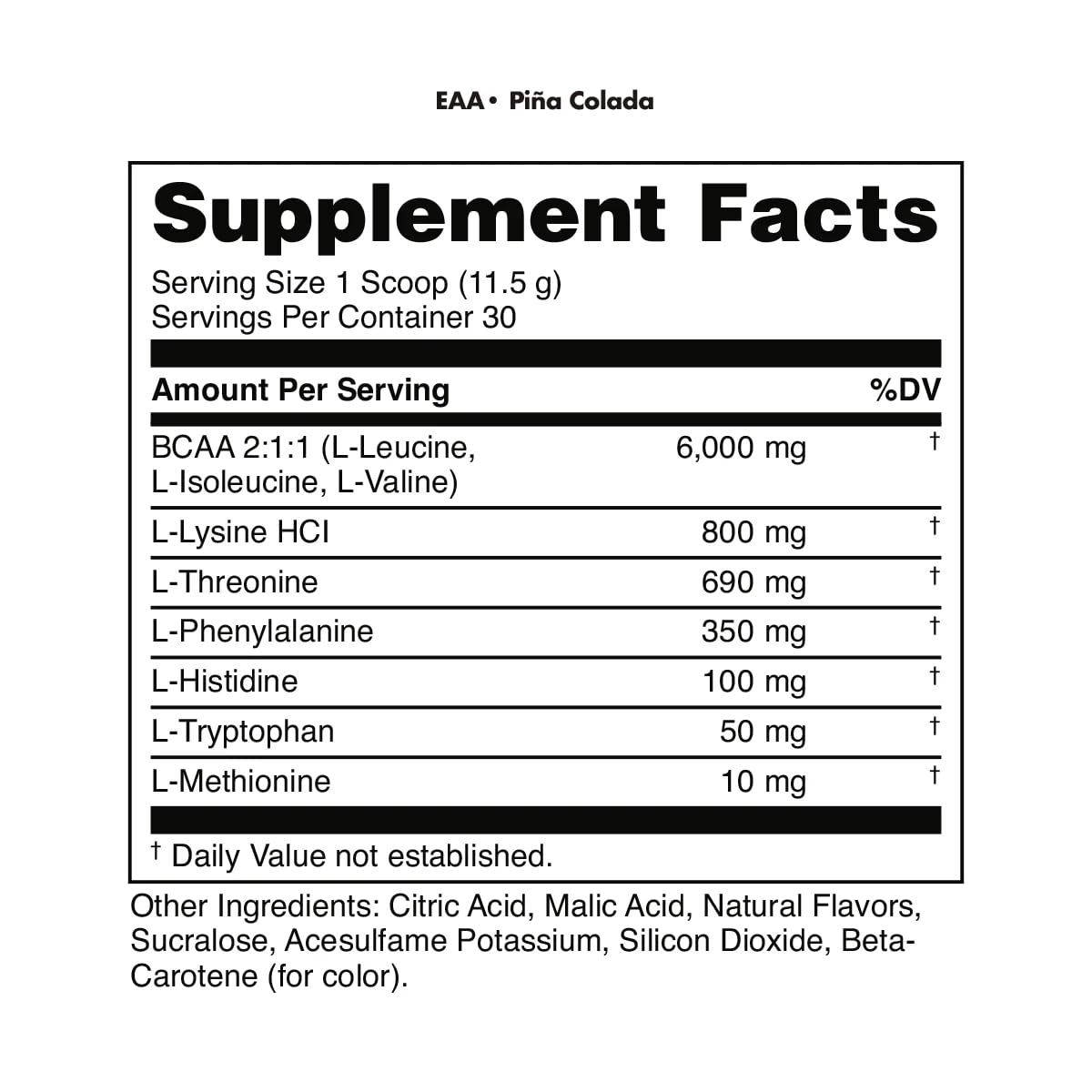 Bucked Up Essential Amino Acids - EAA Powder - Easy Mix, Non Clumping Formula - for Pre/Intra Workout - Pina Colada Flavor - 30 Servings - 11.6 oz — Amazon image 5