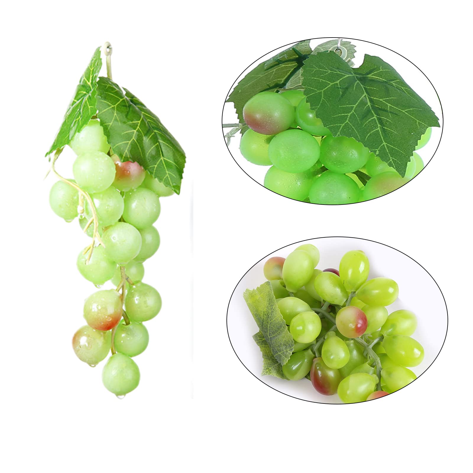 9 Pezzi Decorativi Realistici Uva Grappoli, Uva Finta Per Decorazioni, Frutta Finta, Frutti D'uva Artificiale, per Decorazione Vino, Puntelli Frutta Artificiali