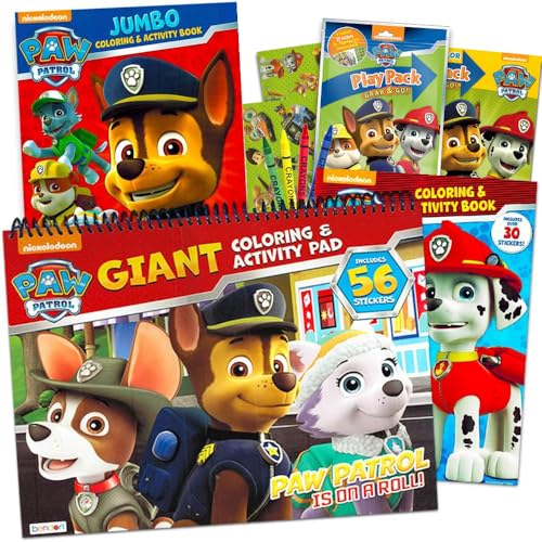 Paw Patrol Coloring Books for Kids 3-5 4-8 - 4pk Activity Bundle + Stickers