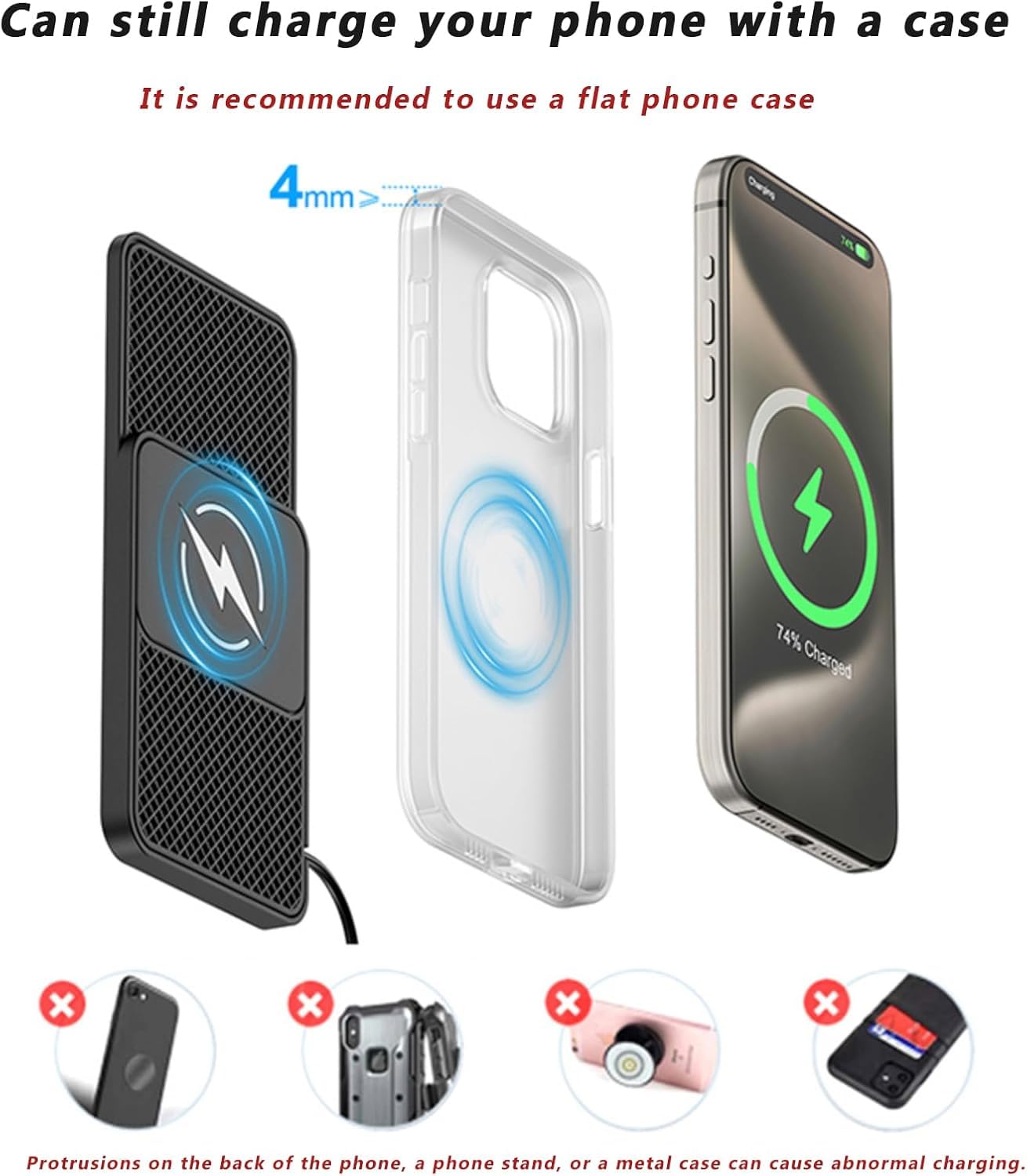 Caricabatterie Wireless per Auto per Audi Q2/Q3/Q4/Q7/TT/TTS/TT-RS | Tappetino Ricarica Wireless Auto, Tappetino di Ricarica Senza Fili Antiscivolo, Caricatore Wireless Auto