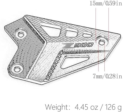 MOQIAOSEIKO Motorrad Fußrasten Fußrastenschutz Kompatibel mit Z900 Z 900 2017 2018 2019 2020 2021 2022 2023 2024 Zubehör Fersenschutz Fußrastenplatte Aluminium