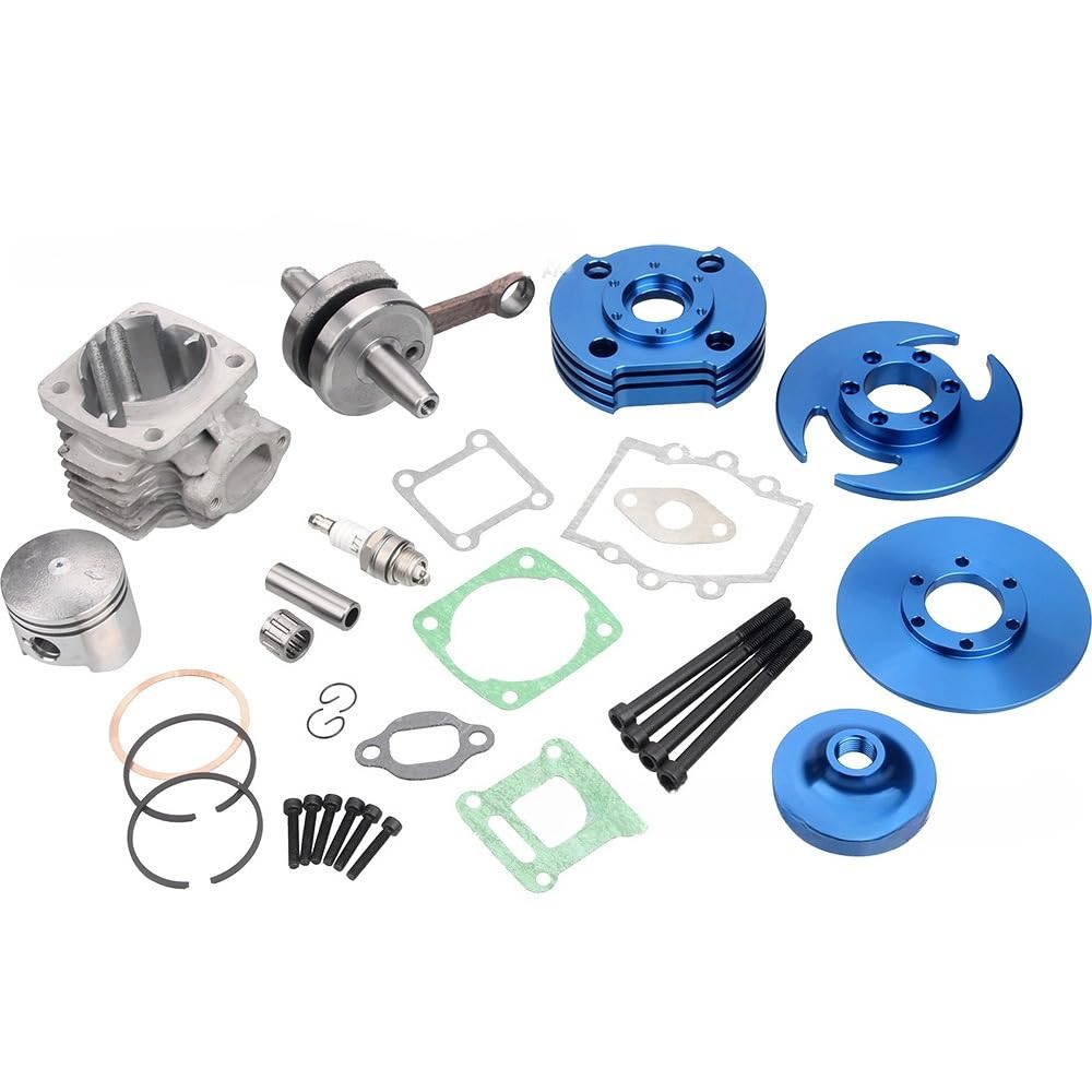 Zestaw big bore do motocykla Zestaw cylindra 49CC pasuje do pojazdu terenowego ATV zmodyfikowana głowica cylindra CNC uszczelka tłoka wału korbowego komplet 44MM