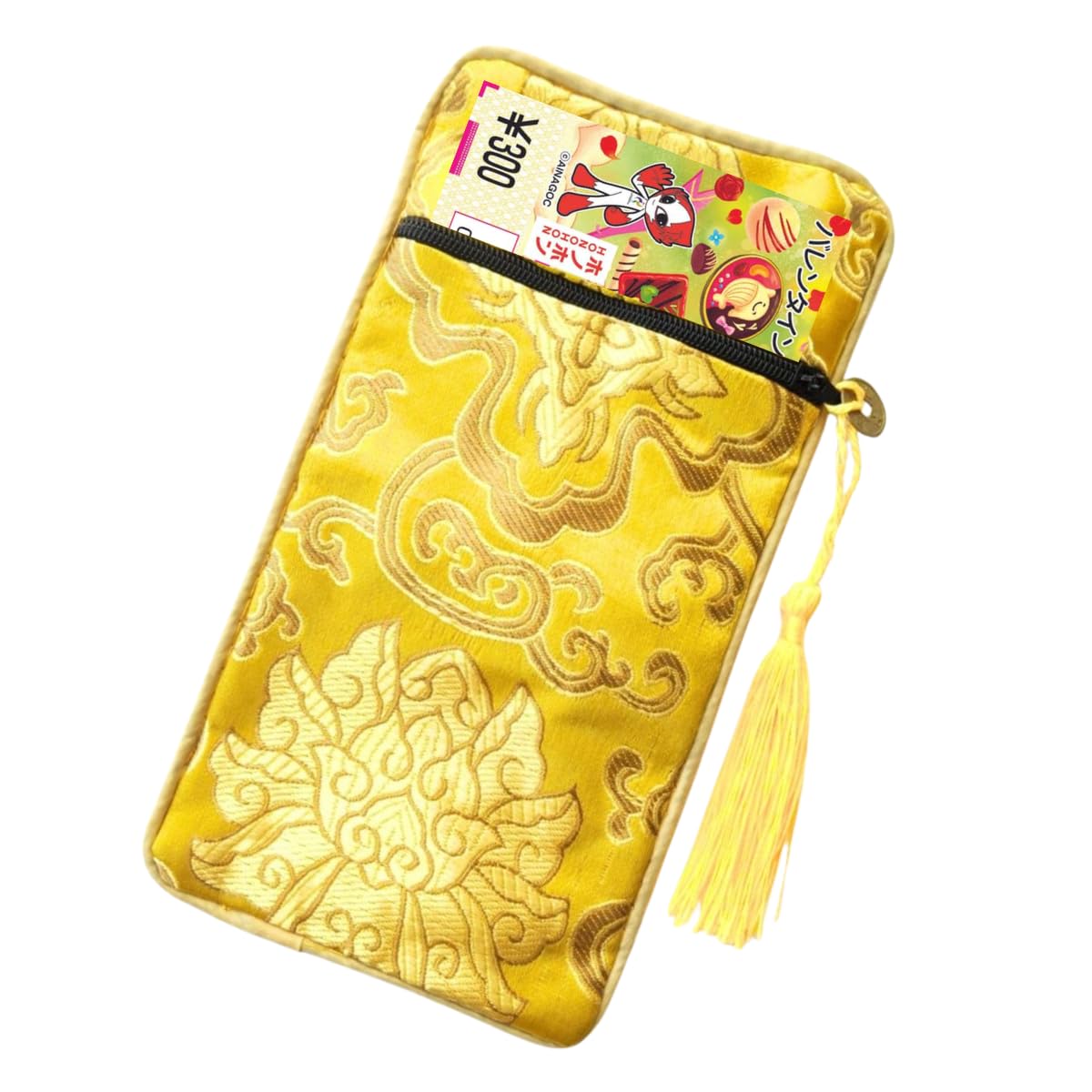 Amazon.co.jp: Dr.風水 招福宝袋 ジャンボ宝くじ 黄金色の袋 黄色い