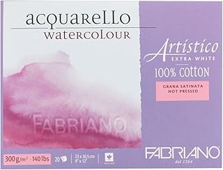 Fabriano : Artistico : Block : 9x12in : 20 Sheets : Extra White : HP