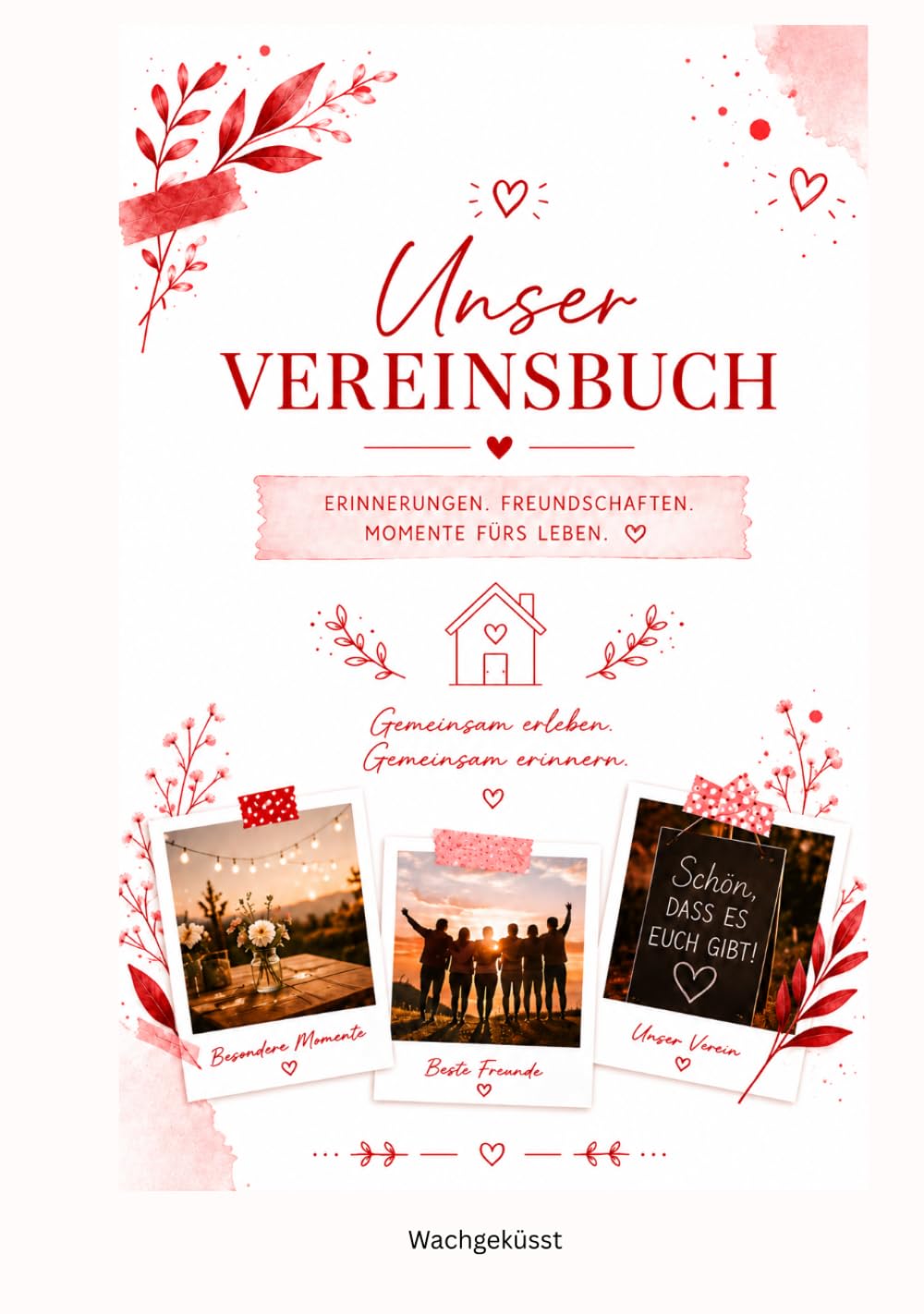 Unser Vereinsbuch - Rot/Weiß Edition: Erinnerungen, Freundschaften & besondere Momente aus dem Vereinsleben | Freundebuch für Vereine in Rot-Weiß (Mein Freundebuch)